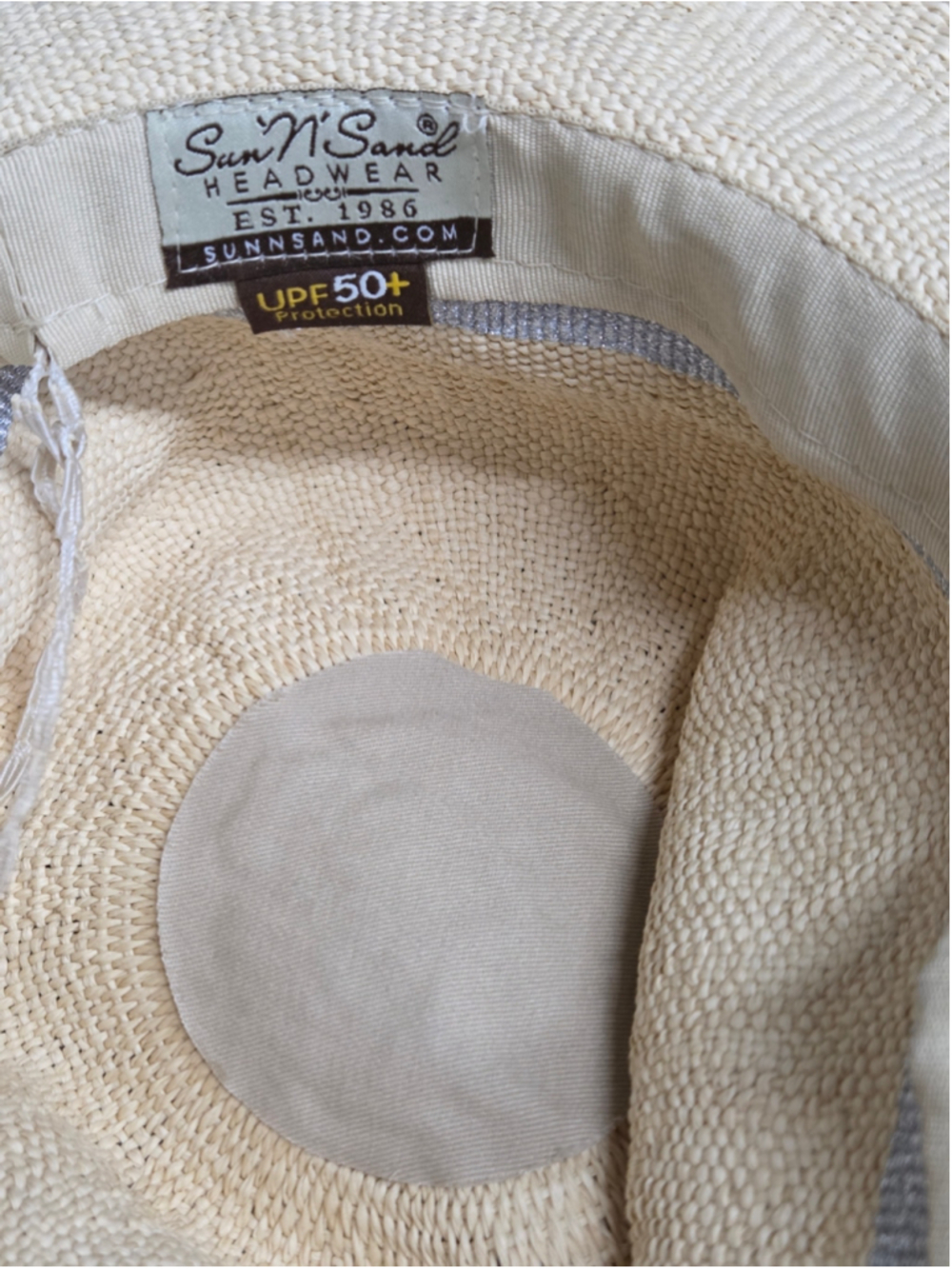 Sun And Sand Women’s Cream Straw Sun Hat Summer UPF 50+ Adjustable - Picture 7 of 7